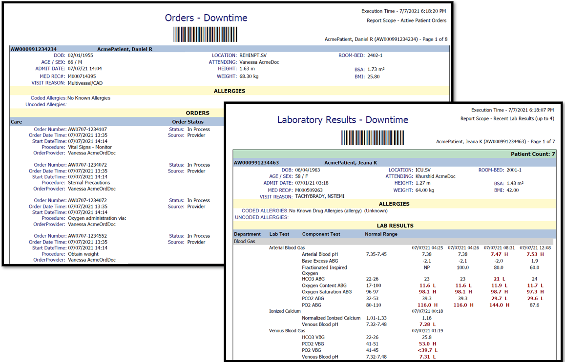 dd screenshot labs and orders