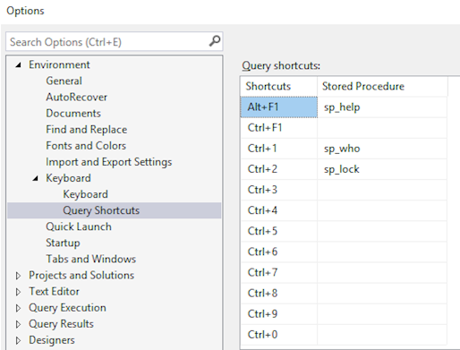 ssms shortcuts 1